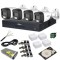 Kit analog Dahua 4 camere analog 5MP IR 20m lumina alba 20m lentila 3.6mm, DVR 4 canale 5MP, sursa 12V 10A, video balun, doza, cablu UTP CAT5, mufe, H