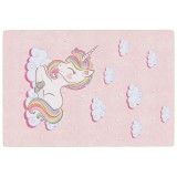 Cumpara ieftin Covor copii, roz unicorn, 160x230 cm, lavabil, anti-alunecare