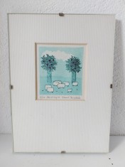 Tablou Harriet Brigdale grafica semnata editie limitata 5/50 Peisaj oi + copaci