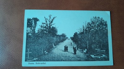 Carte postala, Buzau bulevardul, inceput de secol XX foto