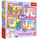 PUZZLE TREFL 4IN1 LAMA IN VACANTA