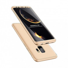 Husa Telefon Plastic Samsung Galaxy S9 g960 360 Full Cover Gold