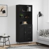 VidaXL Dulap &icirc;nalt, negru, 69,5x34x180 cm, lemn compozit