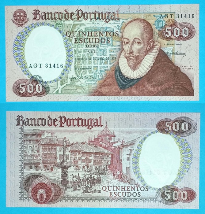 Portugalia 500 Escudos 1979 &#039;Braga&#039; UNC serie: AGT31416 p#177