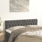 VidaXL Tăblii de pat, 2 buc, gri &icirc;nchis, 80x7x78/88 cm, catifea 346363