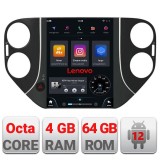 Navigatie Tesla VW Tiguan 2007-2012 cu GPS 4G CarPlay Android Auto 8GB+128GB