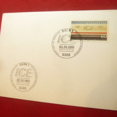 Carton FDC - Trenuri Rapide ICE -1991 RFG