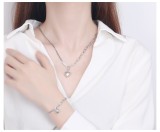 Cumpara ieftin Set , zDual Love, , Colier E i Bratara din Argint 925 Placat cu Rodiu
