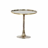 Cumpara ieftin Măsuță Laterală DKD Home Decor Maro Auriu, 51x51x51cm, Rotundă, Metal, Aluminiu, Design Marmură, Living