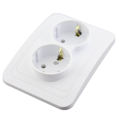Priza retea dubla, Schuko, cu impamantare, ST, 201767 foto