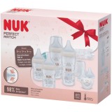 Set Start NUK Perfect Match, cu tetină moale din silicon, anti-colici, include Suzetă NUK Star, 0-6 luni, pentru start relaxat de la naștere, fără BPA