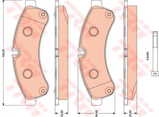 Set placute frana,frana disc IVECO DAILY V platou / sasiu (2011 - 2014) TRW GDB1780