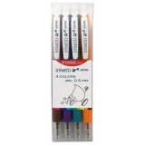 Set 4 pixuri cu gel PENAC Inketti 0.5mm - culori (brown, violet, turquoise, orange)
