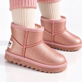 Cumpara ieftin Cizme roz sidefat pentru fetita, Superbaby, Model Simply Beautiful, piele