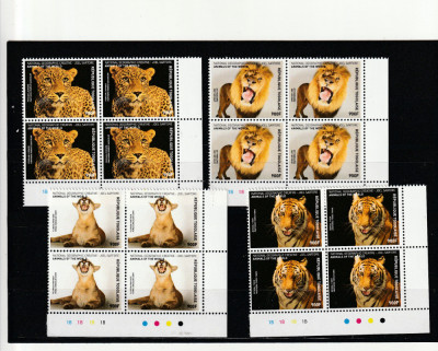Togo 2016-Fauna,leopard,leu,pantera,tigru,serie 4 val.,bloc 4,MNH,Mi.7929-7932 foto