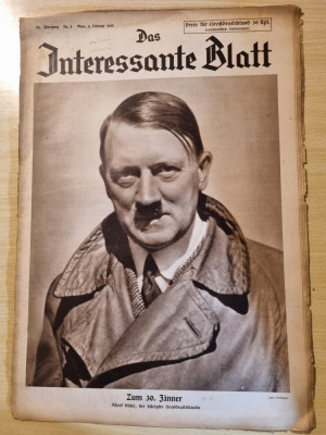 revista nazista austria 2 februarie 1939-foto adolf hitler si germania nazista foto