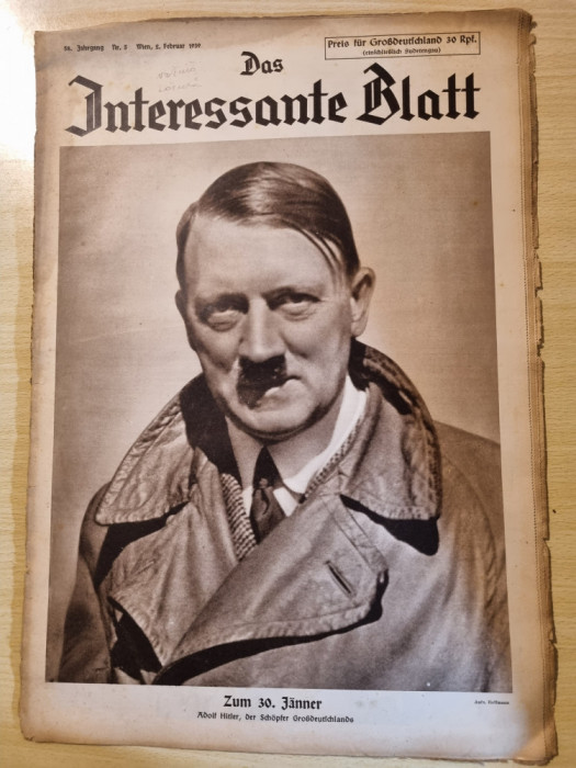 revista nazista austria 2 februarie 1939-foto adolf hitler si germania nazista