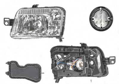 Far Fiat Panda (169), 09.2003-12.2012, fata, Stanga, mufa cu 8 gauri; H4+PY21W+W5W; electric, BestAutoVest foto