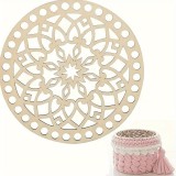 Baza Lemn Cosuri, 2 Bucati, 15cm x 3mm, Crosetare, DIY, Gravare Laser, Durabila, Estetica Naturala, Suport Cos, Lemn de Calitate