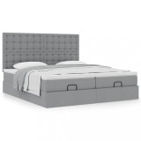 Gossi cadru de pat otoman cu saltele gri deschis 180x200cm material