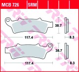 Set placute frana fata TRW MCB726SRM - Aprilia Atlantic - Scarabeo 125-500cc - Kymco K-XCT - People GTi - S - Malaguti Madison 250-400cc