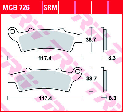 Set placute frana fata TRW MCB726SRM - Aprilia Atlantic - Scarabeo 125-500cc - Kymco K-XCT - People GTi - S - Malaguti Madison 250-400cc foto