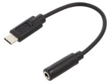 Cablu Stereo DELOCK USB 2.0 la Jack 3,5mm 3 pini, USB-C mufă aurită 65842