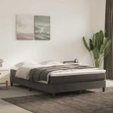 vidaXL Saltea de pat cu arcuri, gri &icirc;nchis, 140x220x20 cm, catifea