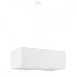 Candelabru Santa Alb, Țesătură/Sticlă/Oțel, 3 Becuri Dreptunghiulare Minimalist De Interior