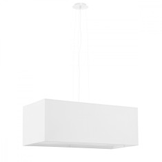 Candelabru Santa Alb, Țesătură/Sticlă/Oțel, 3 Becuri Dreptunghiulare Minimalist De Interior