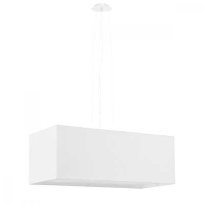 Candelabru Santa Alb, Țesătură/Sticlă/Oțel, 3 Becuri Dreptunghiulare Minimalist De Interior foto