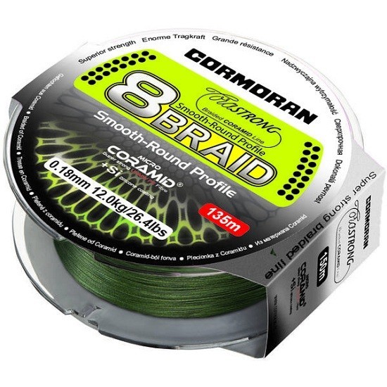 Fir Cormoran Textil CoraStrong 8Braid, Green, 035MM/37,5KG/135M