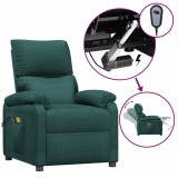Cumpara ieftin Fotoliu de masaj electric, verde inchis, material textil