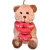 Ursulet Maro De Plus Cu Inimioare Rosii - 30cm Ursulet Maro De Plus Cu Inimioare Rosii - 30cm