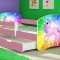 Patut Tineret MyKids Rainbow Unicorn cu Sertar si Saltea 160x80