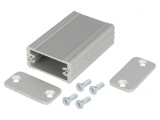 Carcasă aluminiu gri cu panou AKG 33x50x16mm