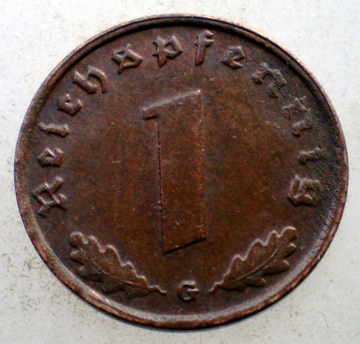 2.524 GERMANIA WWII 1 REICHSPFENNIG 1939 G