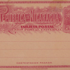 CARTE POSTALA REPUBLICA DE NICARAGUA ~ TARJETA POSTAL UNION POSTAL UNIVERSAL~