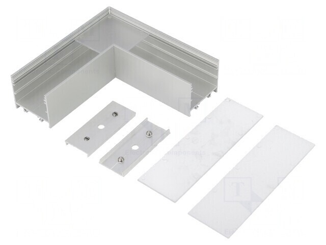Conector 90&deg; Aluminiu Anodat Argintiu VARIO30-02