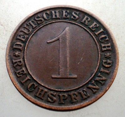 B.217 GERMANIA WEIMAR 1 REICHSPFENNIG 1934 A foto