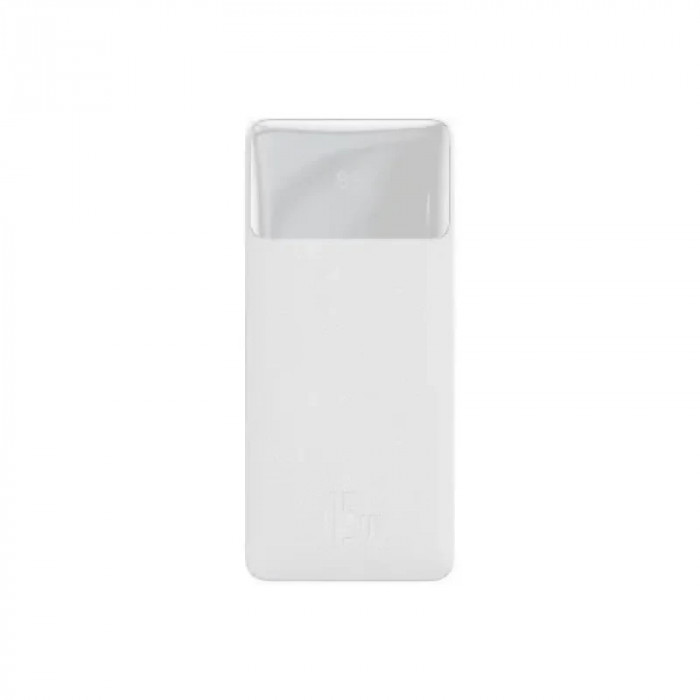 Baterie Externa Baseus QPOW 10000 mAh 3.0 QC 15W cu IN/Out 2xUSB 1xType-C 1xLightning 1xMicro USB White