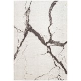 Covor Premium Model DYWAN STATUARIO IVORY, Crem, Maro, Marime 160 x 230 cm, Tesatura Plata, Poliester, Bumbac, Antiderapant, Antialergic, Living, Dorm