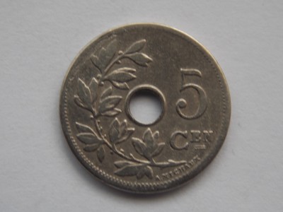 5 CENTIMES 1907 BELGIA-flemish legend foto