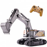 KIK H-TOYS excavator cu telecomanda, scara 1:14, 2.4GHZ, negru/galben