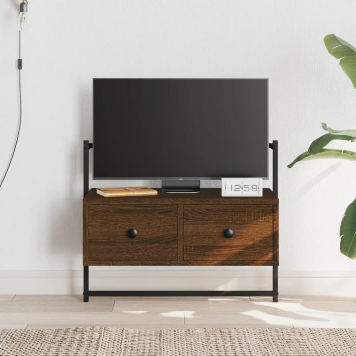 Dulap TV montat pe perete, stejar maro, 60,5x30x51 cm, lemn GartenMobel Dekor