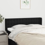 VidaXL Tăblie de pat cu aripioare negru 147x16x78/88 cm textil