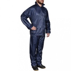 Costum de ploaie, 2 piese, albastru bleumarin, cu glugă, L 130186