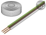 Cablu Bandă Litata Cu 3x0,25mm2 PVC Alb/Mar/Verde