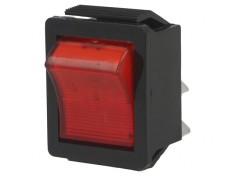 Comutator Rocker DPST ON-OFF 16A/250VAC cu Lumină Roșie 250V