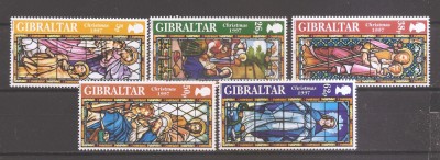 Gibraltar 1997 &amp;ndash; Crăciun - Vitralii, MNH foto